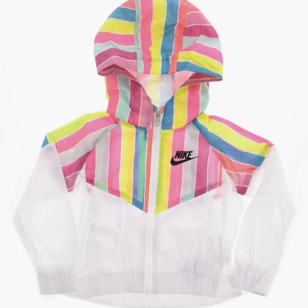 SOLD - Nike toddler girl 2-3 years striped rainbow windbreaker jacket